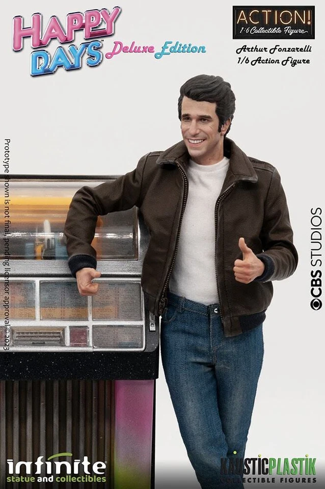 Happy Days Fonzie Henry Winkler & Juke-Box Deluxe Action Figure INFINITE STATUE - Photo 4/4