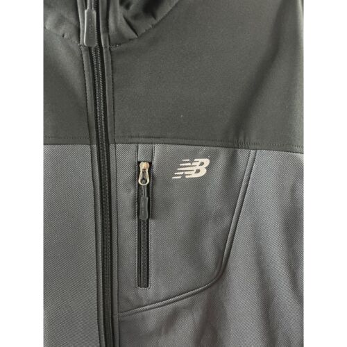 New Balance Men's Two-Tone Printed Soft Shell Full Zip Jacket Size Large Black - Picture 2 of 11