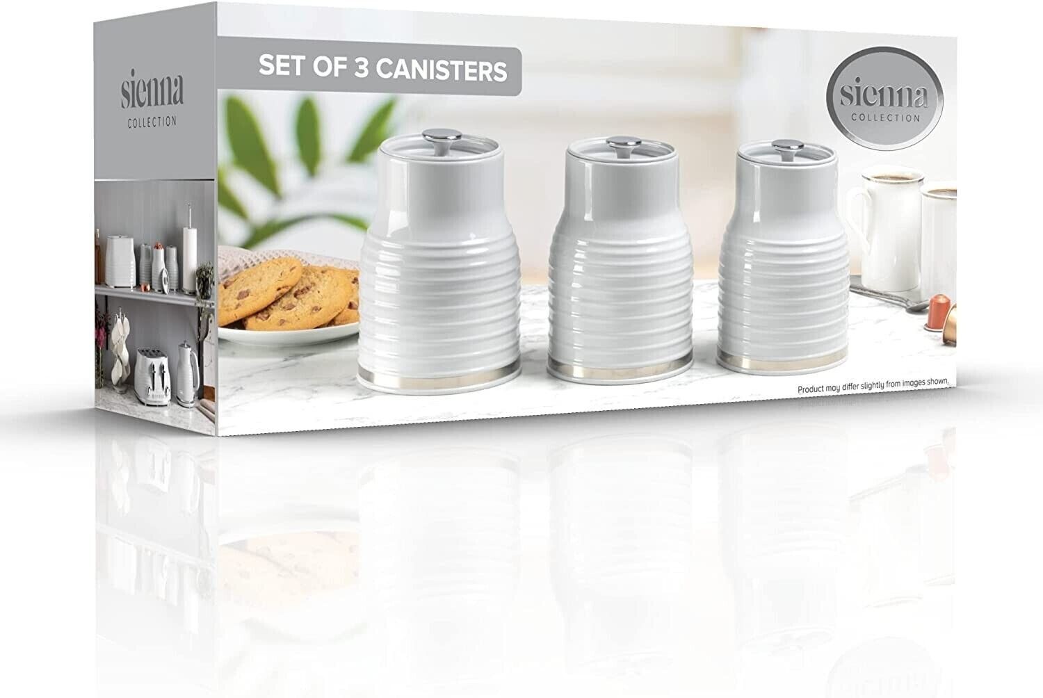 Daewoo Sienna Bread Bin and Canisters, Kitchen Storage Set GREY eBay