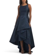 ADRIANNA PAPELL Draped Hi-lo Gown With Asymmetrical Detail (size 14)