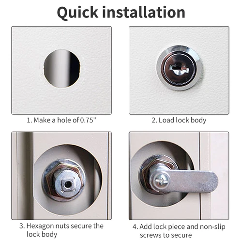 Cabinet Cam Lock Keyed Alike Tool Box Lock 5/8" Cylinder For Truck Pickup - Picture 4 of 7