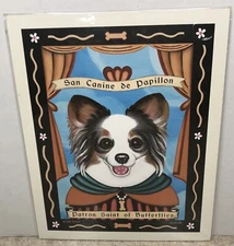 Papillon Dog Retro Pets Work of Arf by Krista Brooks 8" x10" Unframed Cute