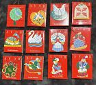 Avon Twelve 12 Days of Christmas Metal Ornaments Lot Complete Set with Boxes 12