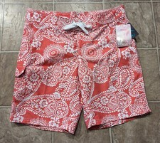 NWT Kanu Surf SZ 10 Women's Oceanside Swim Board Shorts Lanai Coral UPF 50 2733