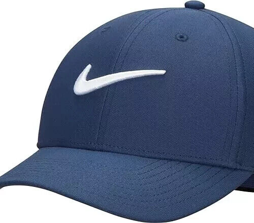 Nike Club Cap Structured Swoosh Golf Hat Midnight Navy Size M/L