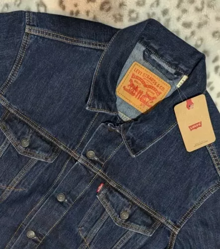 new LEVIS Levi Blue Jean TRUCKER JACKET Denim 100% Cotton 723344216 Men L #e95