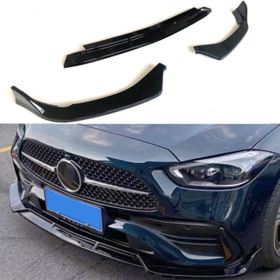 c type lip For 22-25 Mercedes Benz C Class C300 W206 Gloss Black Front Bumper Lip  Splitter