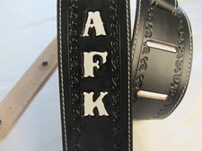 Personalized 2.5in Leather Guitar Strap Padding Acoustic attachment available 