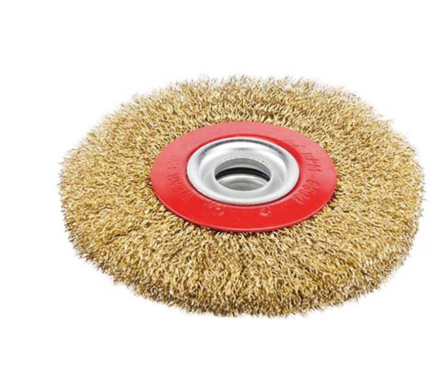 8'' Wire Brass Brush Wheel For Bench Grinder Polish Grinding Mop 200mm