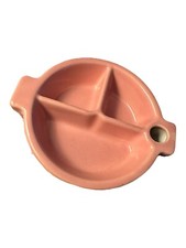 Vintage Divided Pink Baby Plate Ceramic, hollow for filling with warm water