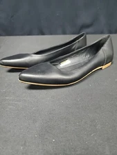 Coach and Four Avio Ballet Flats Black Leather Pointed Toe Size 9 M Made Italy
