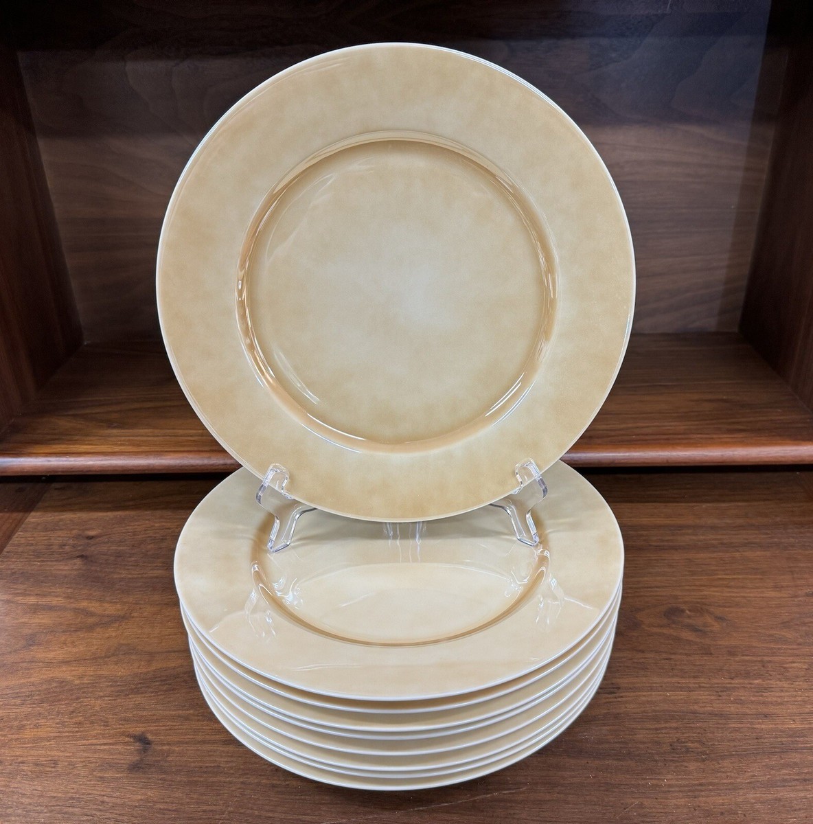 Set of (9) Swid Powell LUSTER Orange 10.75” Dinner Plates | eBay