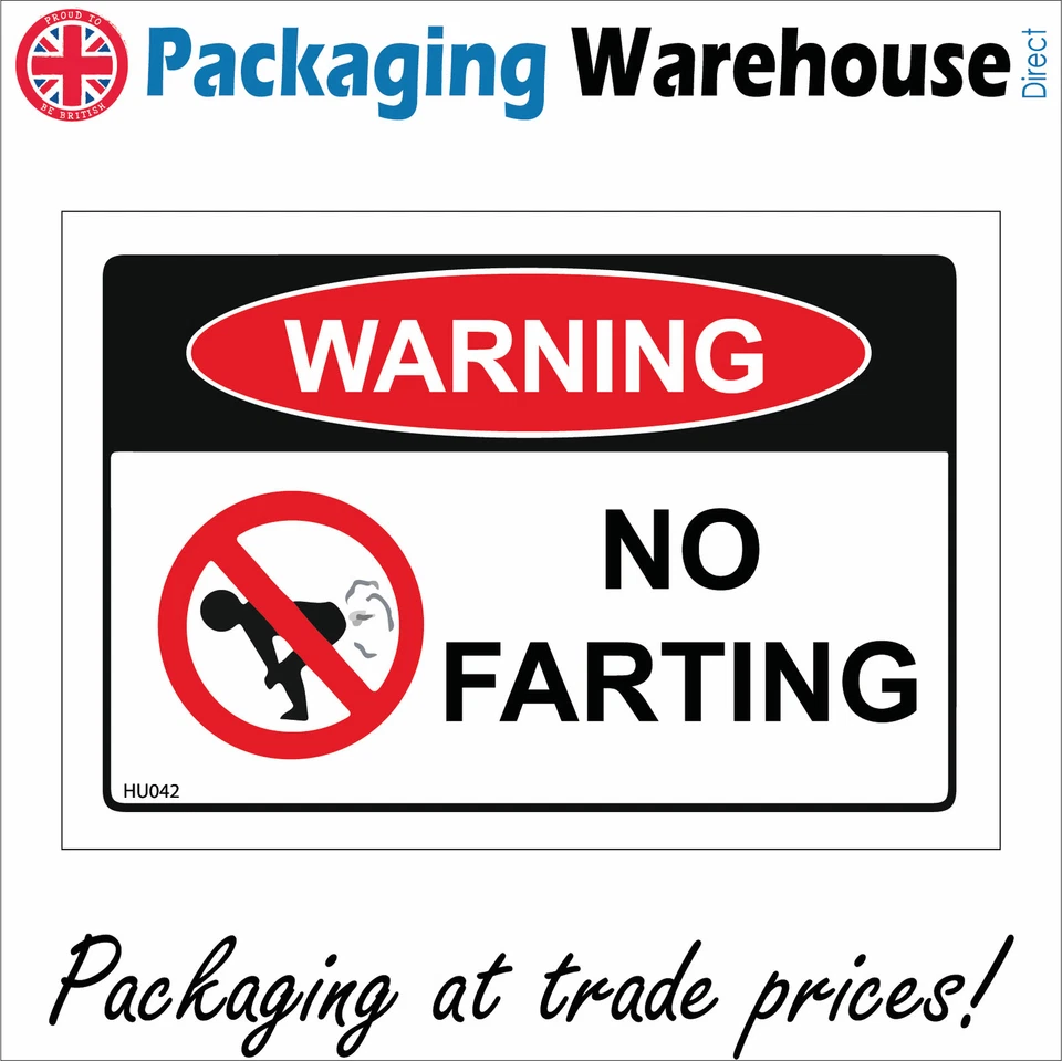 PWDIRECT HU042 WARNING NO FARTING SIGN MAN CAVE KITCHEN OFFICE BOSS WAREHOUSE FACTORY FUN