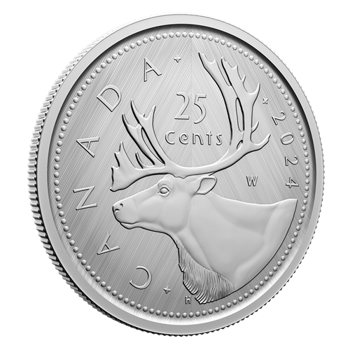 CARIBOU "W" Winnipeg Mint Mark 2024 CANADA 1oz .9999 Pure Silver 25c Coin - Bild 1 von 6