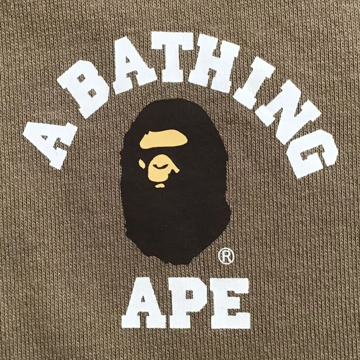 A BATHING APE (BAPE) AUTENTICA FELPA CON CAPPUCCIO FULL ZIP A BATHING APE BAPE COLLEGE ONE POINT BEIGE XL