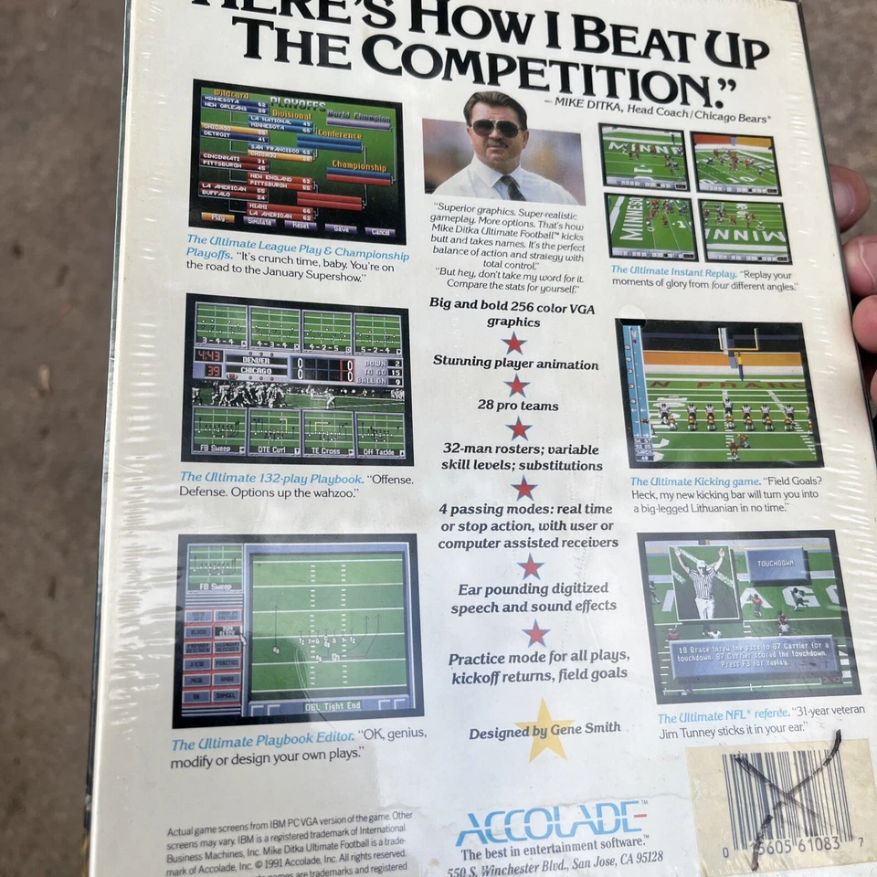 Mike Ditka Ultimate Football Accolade Floppy Disk PC Game Version 1.3 Sealed - Image 4 of 4