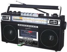 Supersonic SC-3201TBTBLK Bluetooth Retro 4 Band Radio Cassette USB Black New Sp