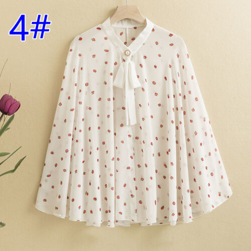 Women Floral Printed Cardigan Open Capelet Poncho Shrug Poncho Bolero Beach - Picture 15 of 20