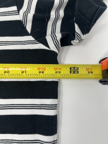 Vintage Polo Ralph Lauren Black White Striped Polo Shirt (XL) - Picture 5 of 7