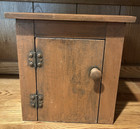 Farmhouse Primitive Country Wood Tabletop Cabinet Cubby Pumpkin over Black — photo 2
