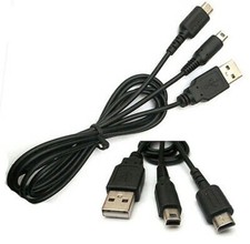 2 in 1 USB Charger Power Cable Cord Plug for Nintendo DS Lite 3DS DSi LL/XL