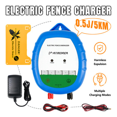 0.5J 8KV Electric Fence Energizer 5KM AC Powered Livestock Charger Controller