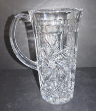 Pinwheel Star Bohemia Hand Cut Glass Pitcher 24% Lead Crystal