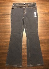 VTG NWT TOMMY GIRL JEANS 2003 Y2K No Waistband Flare Mariah Belted Stretch 4/6