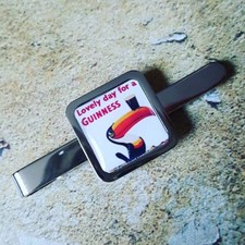 Unique GUINNESS TOUCAN TIE CLIP chrome VINTAGE ADVERT black stuff IRISH ireland