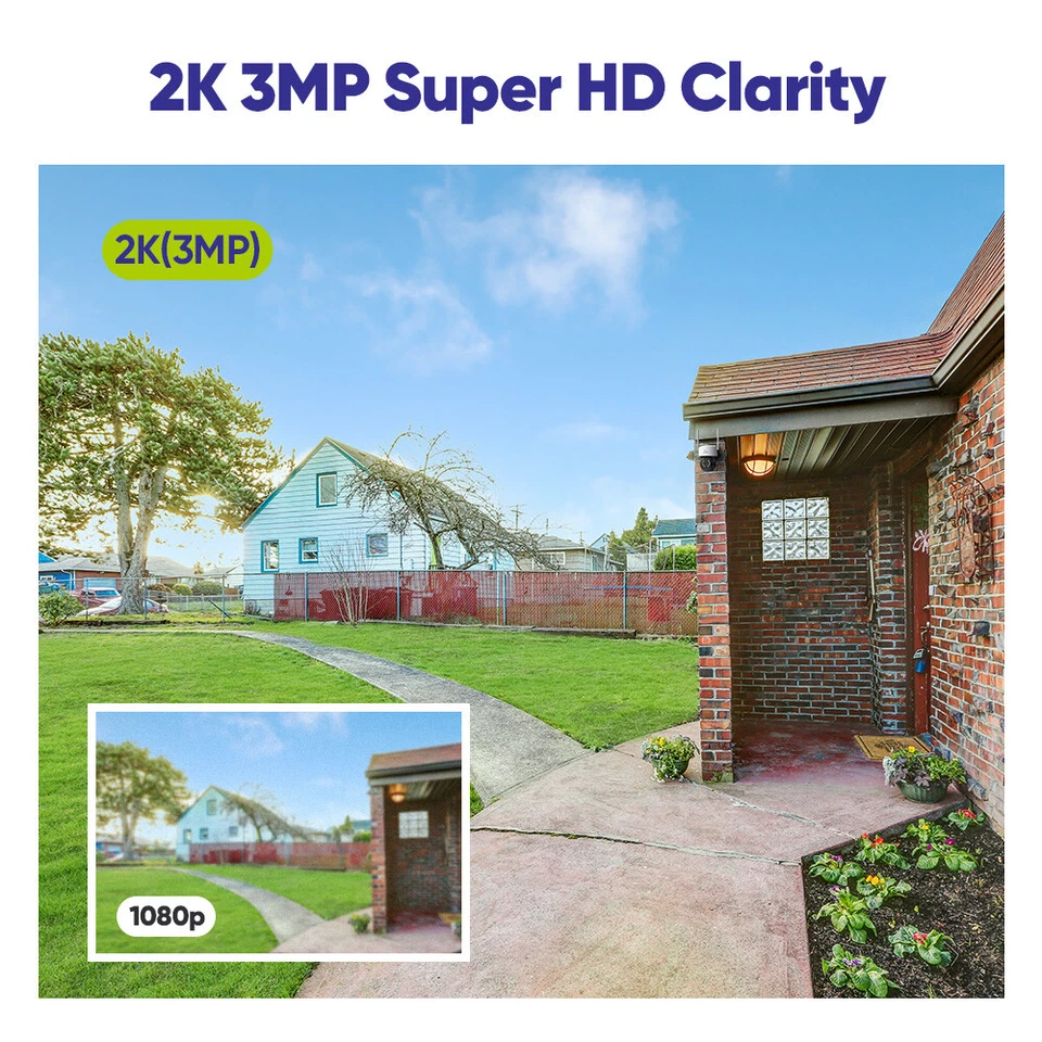 SANNCE Wireless 3MP PT Security IP Camera Color Night Vision Two Way Audio WIFI - Image 2 of 4