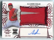 2021 Leaf Trinity Alejandro Hidalgo RED PATCH AUTO AUTOGRAPH RC 16/50 LA ANGELS