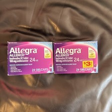 Lot Of 2 Allegra Allergy 24HR Allergy Relief 180mg 24 GelCaps