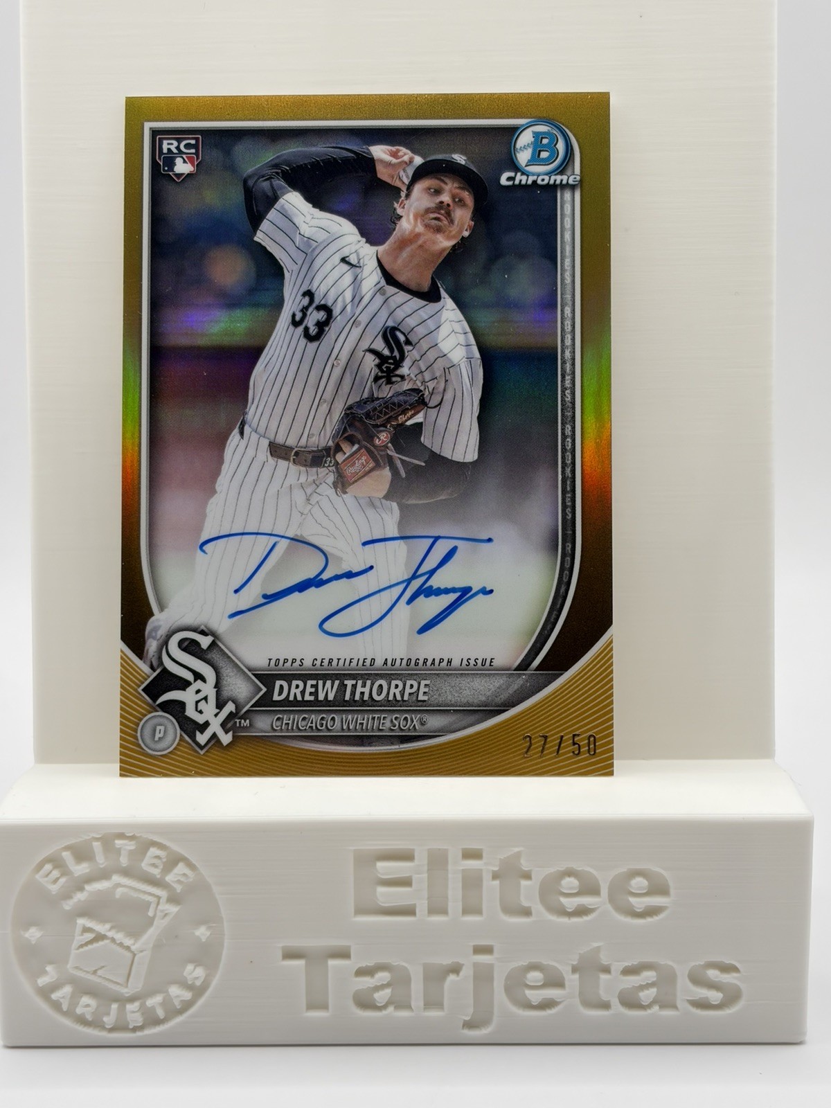 2025 Bowman Chrome Baseball #PRV-DT Drew Thorpe Auto Gold /50 Rookie RC