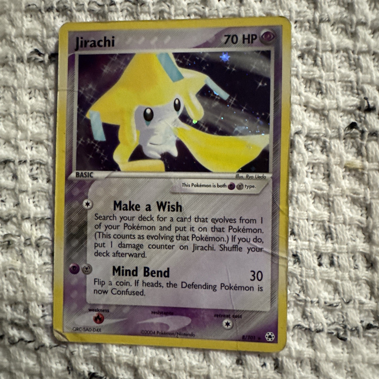Pokémon TCG Jirachi Holo Rare Card 8/101 EX Hidden Legends MP Condition