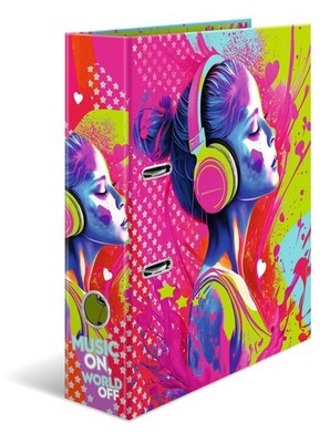 HERMA 20102 A4 Music Girl Folder, 7 cm Wide, Cardboard Folder with Inner Print f