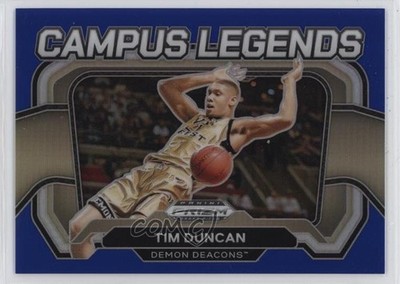 2024 Panini Prizm Draft Picks Campus Legends Blue 168/199 Tim Duncan #1 HOF 13kt