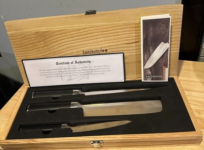 Kamikoto Kanpeki Knife Set  (7''  vegetable, 8.5'' slicing and 5'' utility knife)