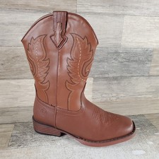 Roper Texson Kids Western Boots Sz 1 Texson Brown Leather Square Toe Ankle