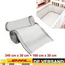 Babybett umrandung mit atmungsaktivem Mesh Schutz f&uuml;r Neugeborene und Kinder