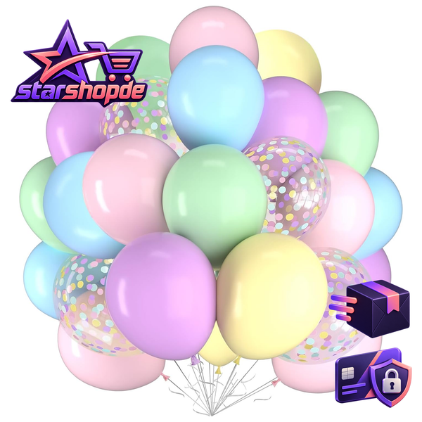 Luftballons Pastell 62 StüCk Helium Ballons Rosa Blau Lila Party Deko-image
