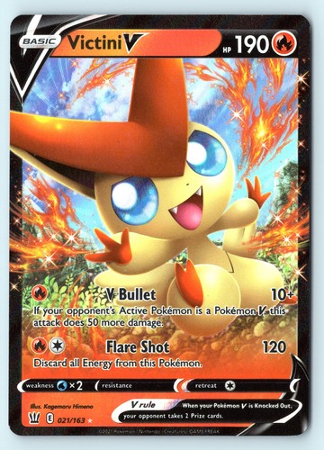Victini V 21/163 Battle Styles Holo Pokemon NM