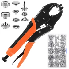 Heavy Duty Snap Fastener Tool kit - Adjustable Snap Setter Tool with 60-Set 1...