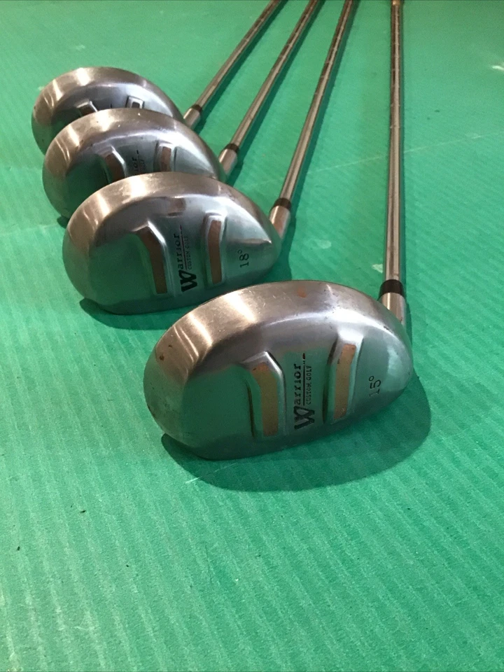 Juego de 4 Warrior Custom Golf 15* 18* 21* 24* Juego Híbrido LH Regular Acero Foto 2 de 4