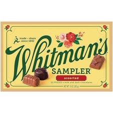 WHITMAN'S SAMPLER Assorted Milk  Dark Chocolate Candy Gift Box, 10 oz.