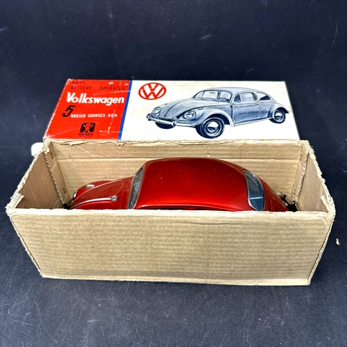 Bandai Volkswagen #4071 Tin Beetle Battery Operated Bug w Original Box 1960's