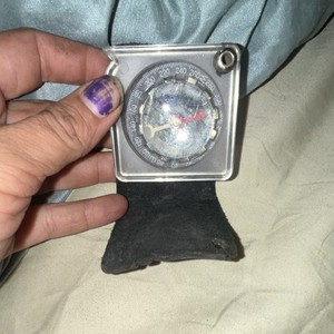 Square Magnetic Plastic Pocket Compass, Clear Case w/ Black Pouch & Lanyard