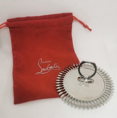 Christian Louboution Compact Mirror With Pouch Foldable Ring Holder Brand New