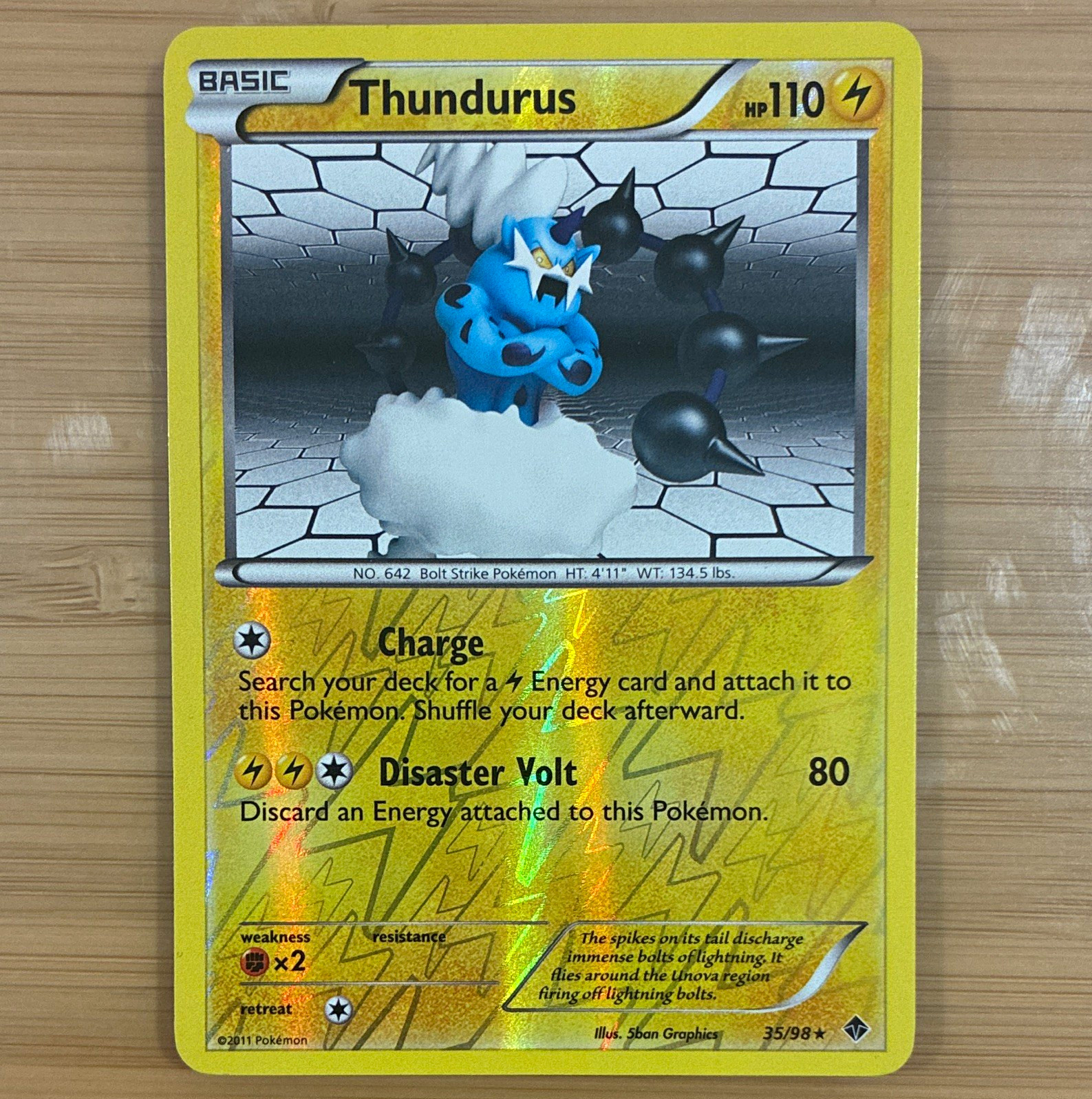 Pokemon TCG Thundurus 35/98 - Emerging Powers Holo Rare (2011) English 110 HP
