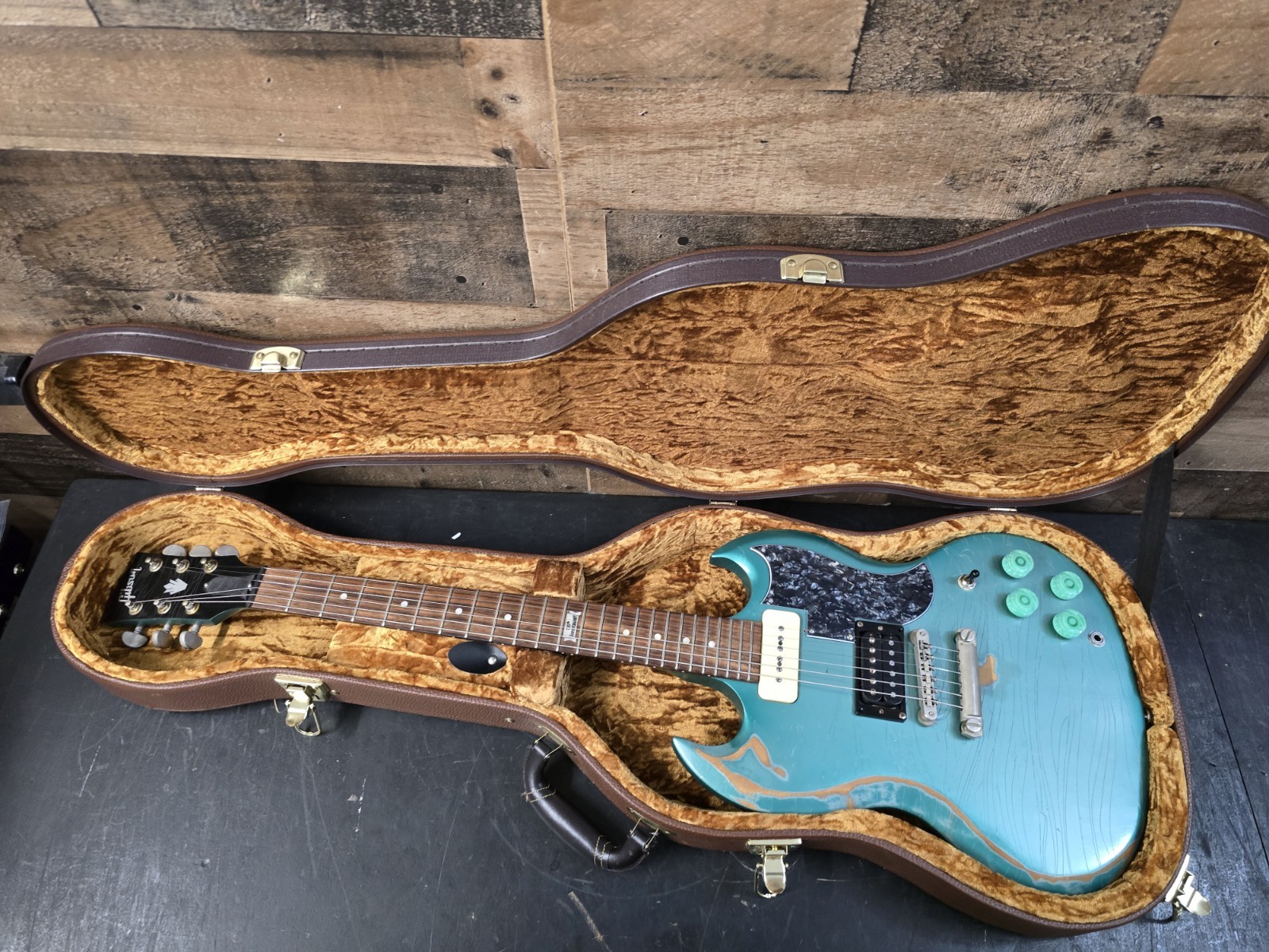 Gibson 120th Anniversary SG Standard - 2014 - Relic Refin Pelham Blue. P90 /Hum