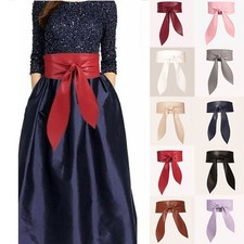 Women Soft Waist Wide Dress Belt Faux Leather Wrap Around Tie Corset Cinch UK